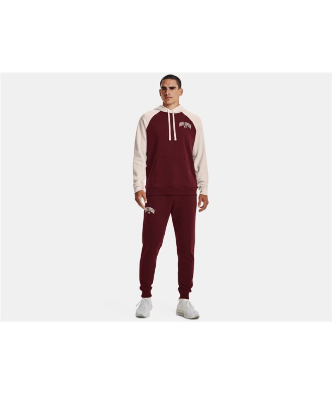 Sweat Under Armour Wordmark Colorblock Homme Red