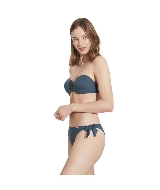 Top bikini Ysabel Mora Bandeau Push-Up Copa B Azul