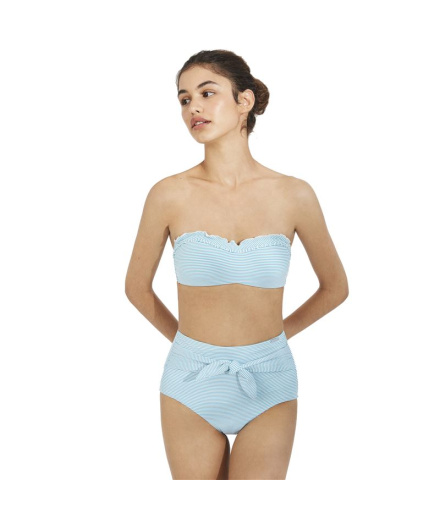 Haut bikini Ysabel Mora Bandeau Rayures Coupe B