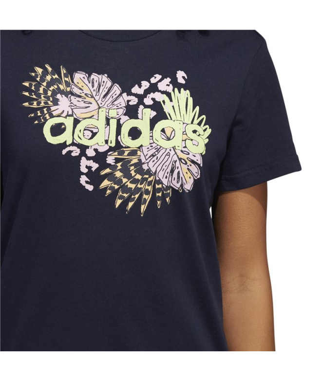 Camiseta adidas Farm Print Graphic Mulher BK