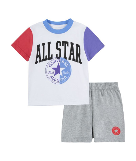 Ensemble Converse Bloqué Enfant Gris