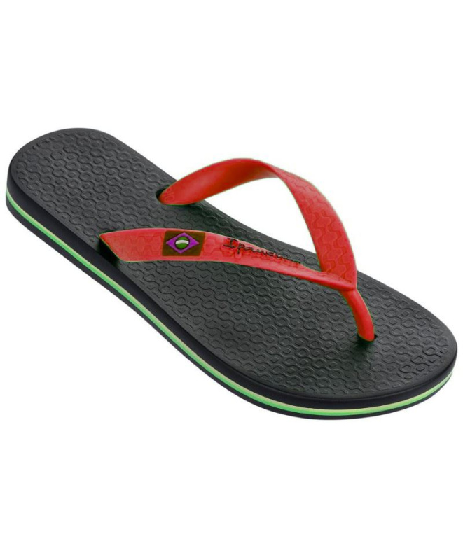 Chinelos Ipanema Clas Brasil II Preto/Vermelho