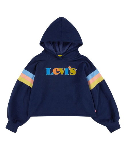 Moletom Levi's de Manga Longa Alta para Menina Azul Escuro