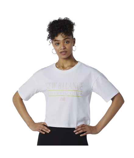Camiseta New Balance Essentials Athletic Club Boxy Branca