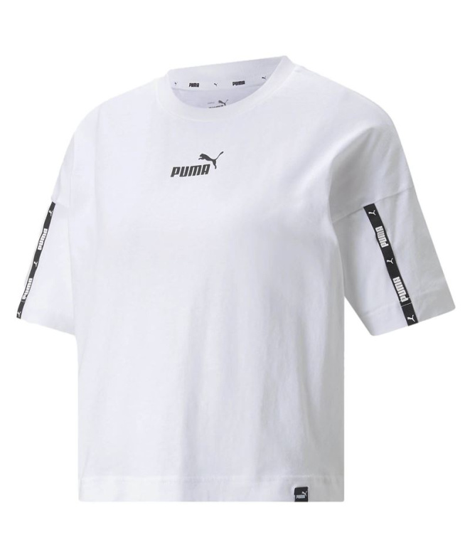 T-shirt Puma Power Tape Cropped W Blanc