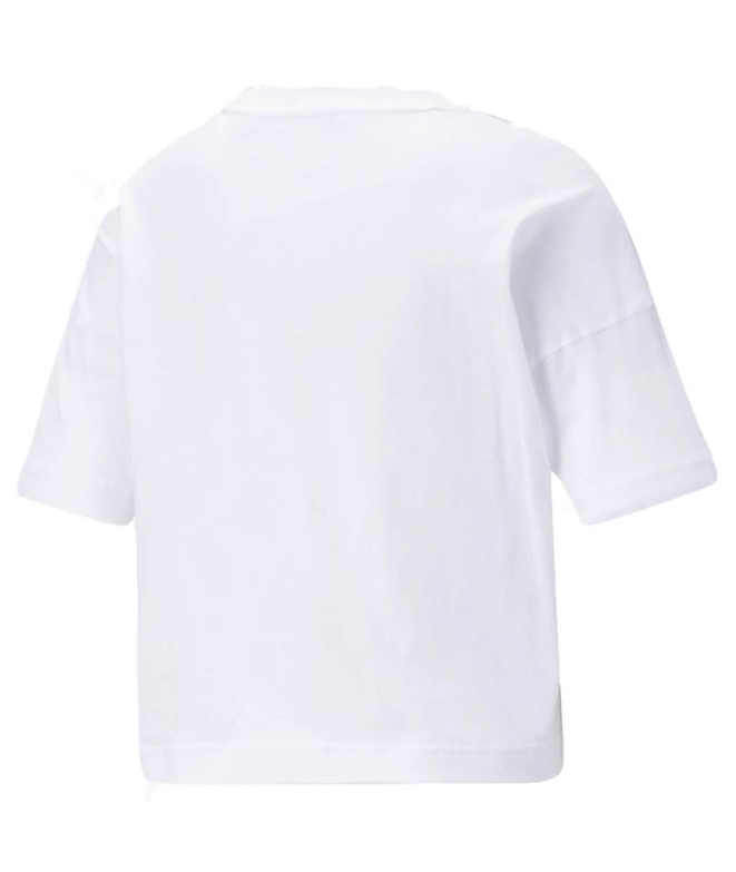 T-shirt Puma Power Tape Cropped W Blanc