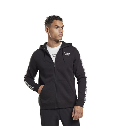 Chaqueta de chándal Reebok Identity Tape FZ M Black