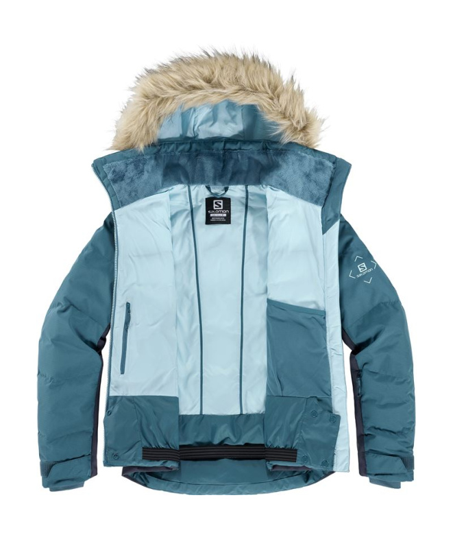 Veste de ski Salomon Stormcozy W Bleu clair