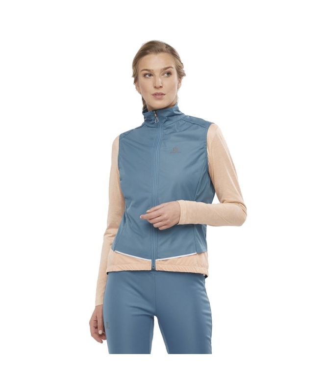 Gilet de running Salomon Light Shell W Bleu clair