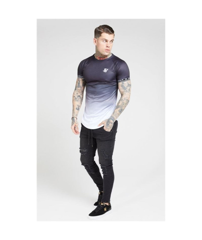 Camiseta Siksilk Raglan Curved Hem Hombre