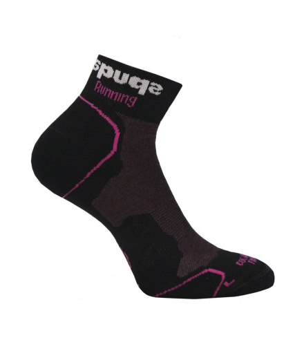 Calcetines Spuqs Coolmax Cushion Negro-Rosa