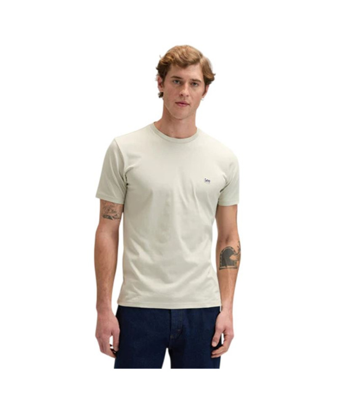 Camiseta Lee Ss Patch Logo Homem Bege