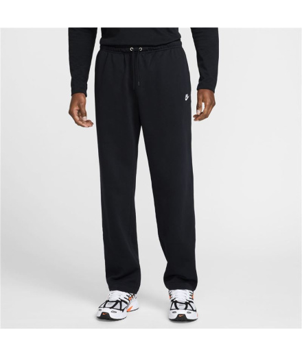 Pantalon Nike Club French Terry Open-Hem Homme Noir/Blanc