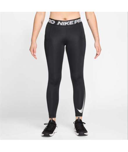 Mallas de Fitness Nike Pro Mid-Rise 7/8 Mujer Negro/Blanco