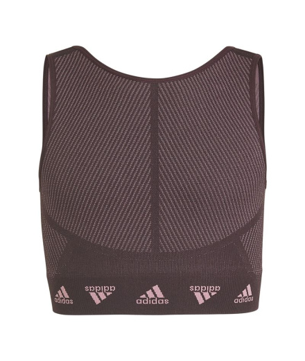 Top de fitness Adidas Aeroknit Seamless Niña Granate/ Rosa