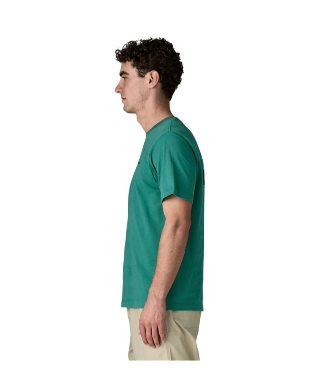 Camiseta Patagonia M'S P-6 Logo Homem Gema verde