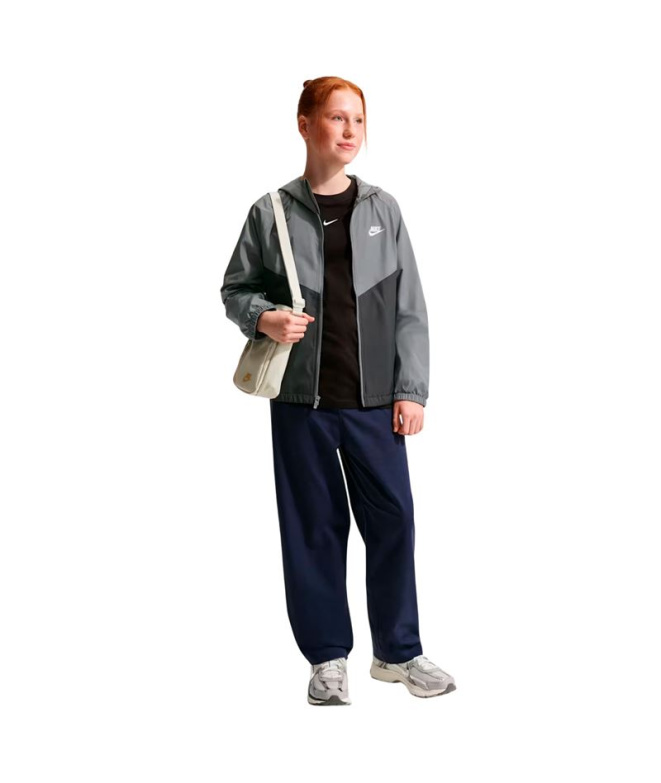 Casaco Nike Nsw Rpl Wr Hd Jkt Infantil Preto/Cinza