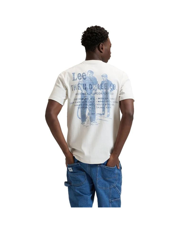 Pantalon Lee Workwear Worker Naturel Homme Blanc