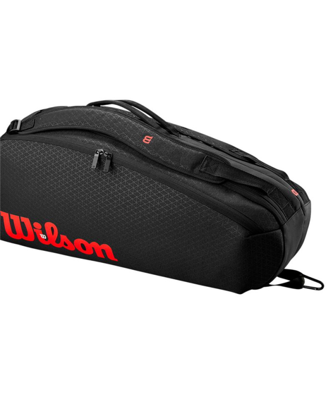 Raquetero de Tenis Wilson Clash V3 6Pk Negro/Rojo/