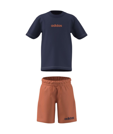 Conjunto adidas Lk Linear T-Set Infantil Azul Oscuro/Naos