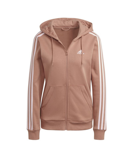 Chaqueta adidas 3 Stripes Fleece Hoodie Mujer Coral