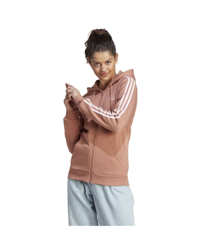 Chaqueta adidas 3 Stripes Fleece Hoodie Mujer...