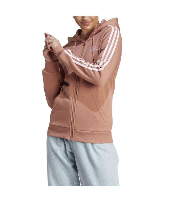 Veste adidas 3 Stripes Fleece Hoodie Femme Corail