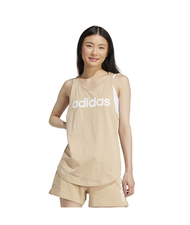 Top adidas Linear Tk Mulher Bege