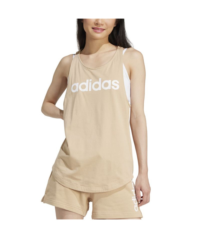 Top adidas Linear Tk Mulher Bege