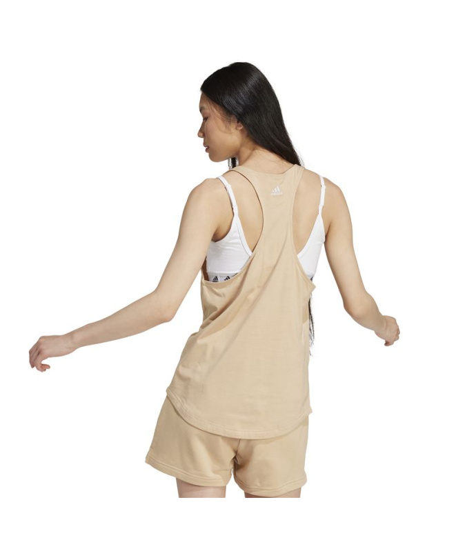 Top adidas Linear Tk Mulher Bege