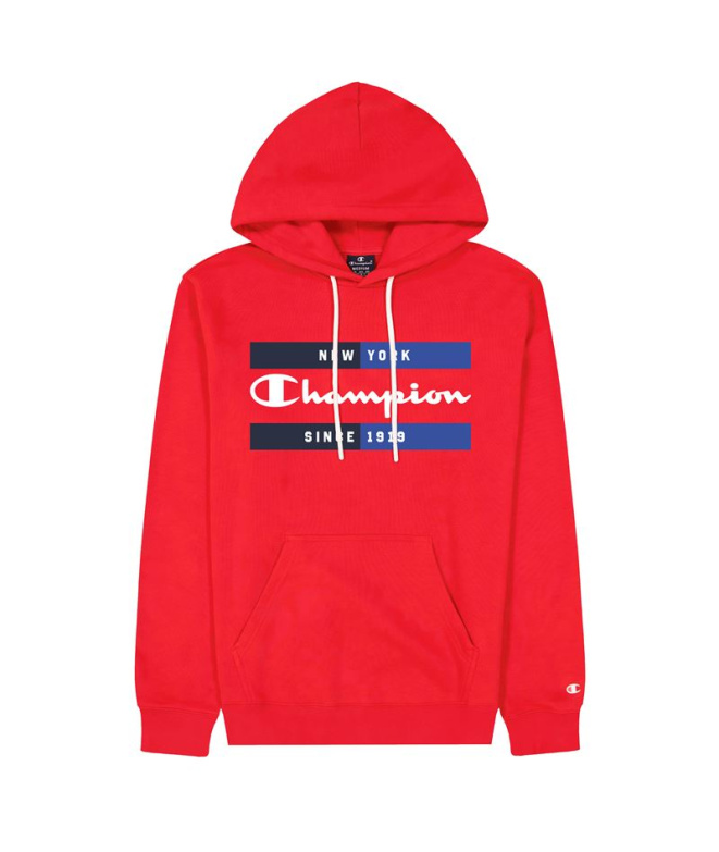 Sweat Champion Hooded Sweatshirt New York Rouge...