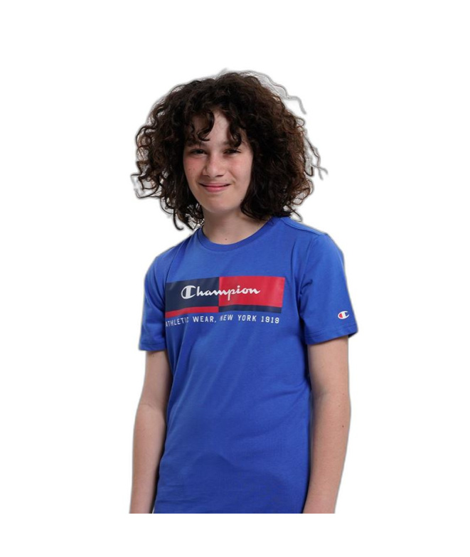 Camiseta Champion Crewneck Azul Menino