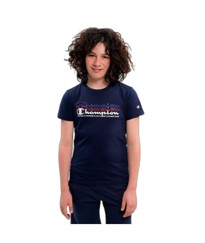 Camiseta Champion Crewneck Azul Menino