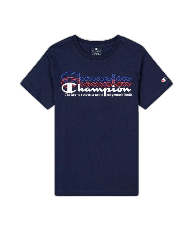 Camiseta Champion Crewneck Azul Menino