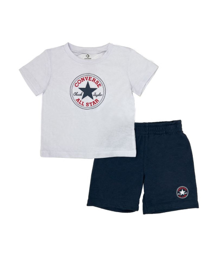 Conjunto Converse Core Tee & Ft Short Azul Bebês