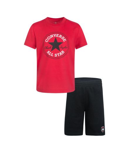 Conjunto Converse Core Tee & Ft Short Preto Criança
