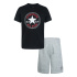 Conjunto Converse Core Tee & Ft Short Dk Grey/Black Menino
