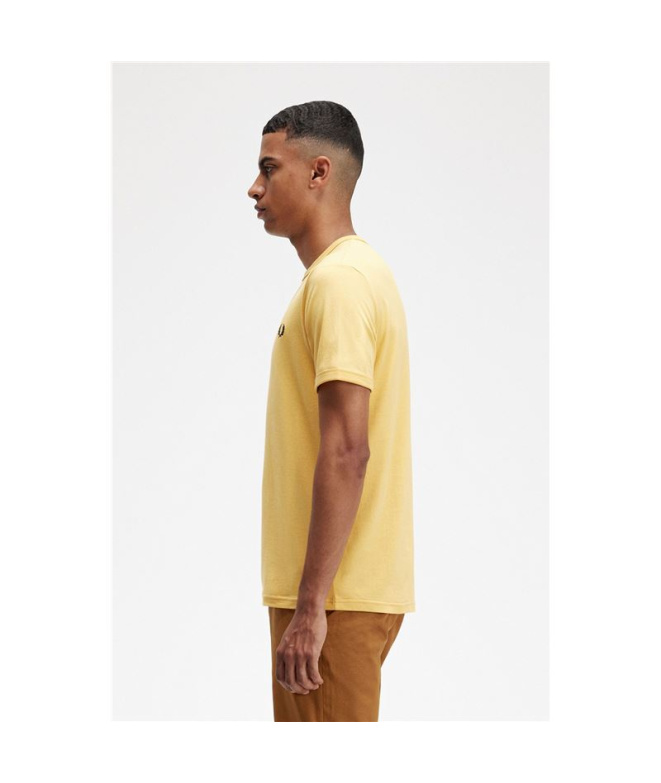 Camiseta Fred Perry Ringer Hombre Amarillo