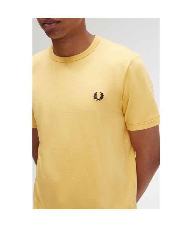 Camiseta Fred Perry Ringer Hombre Amarillo
