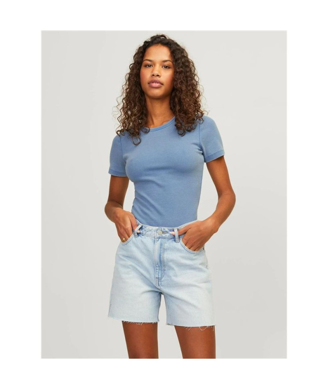 Camiseta Jack & Jones Jxfrankie Wash Ss Mujer Azul