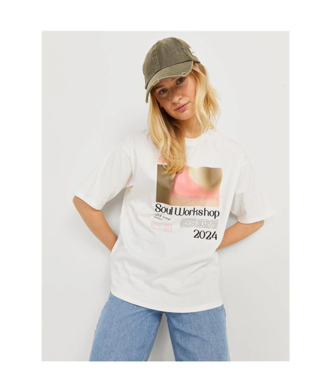 Camiseta Jack & Jones Jxpaige Mujer Blanco