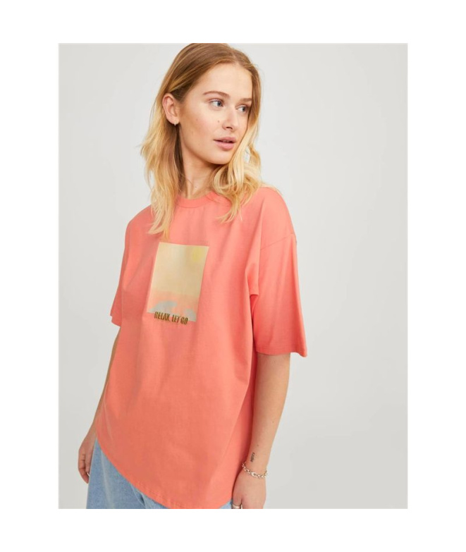 T-shirt Jack & Jones Jxpaige Femme Corail