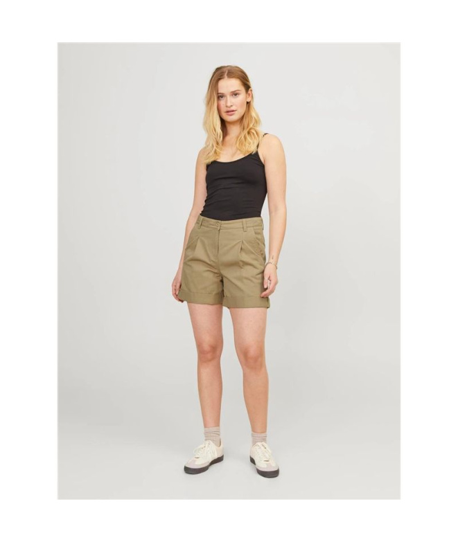 Calças Jack & Jones Jxmaddy Rlx Ctn Hw Bege