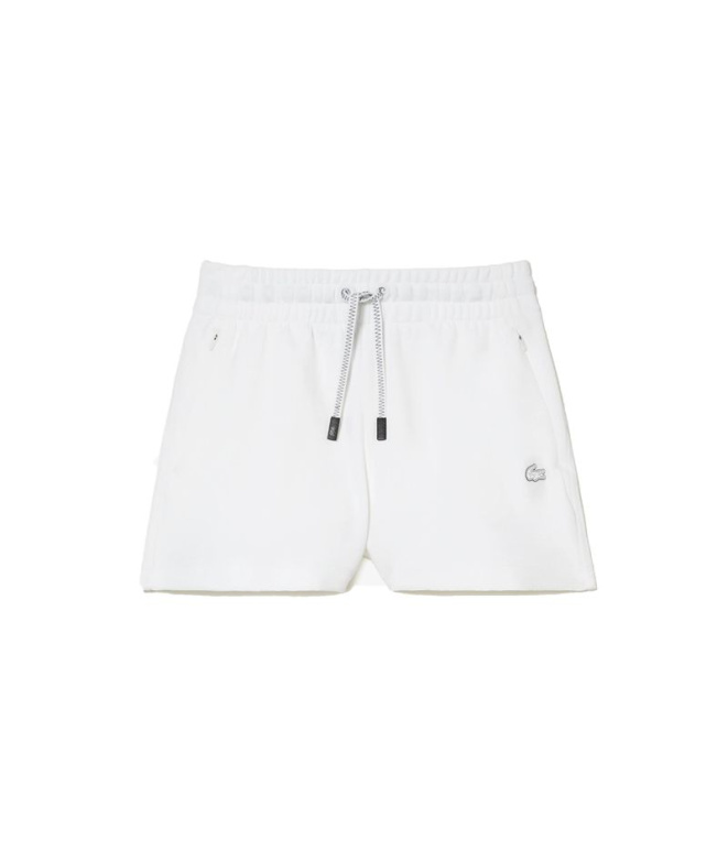 Calças Lacoste Two-Ply Algodão Branco Mulher