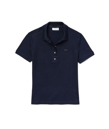 Polo Lacoste Slim fit Stretch Cotton Piqué Bleu Femme