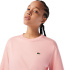 Camiseta Lacoste Crew Neck Premium Cotton Rosa Mulher