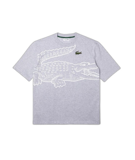 Camiseta Lacoste Loose Fit Organic Cotton Gris Hombre