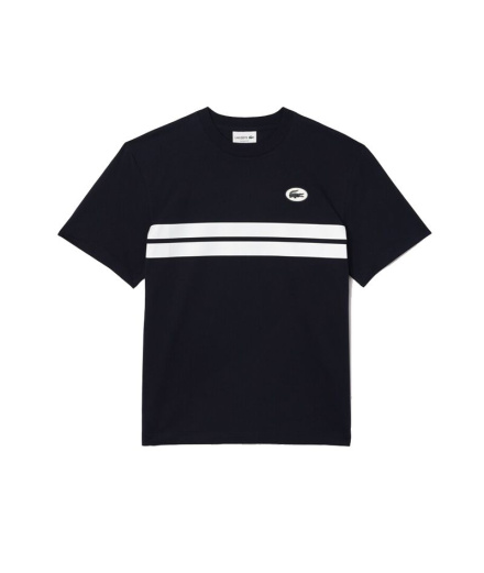 Camiseta Lacoste Cols Roules Homem Azul Marinho