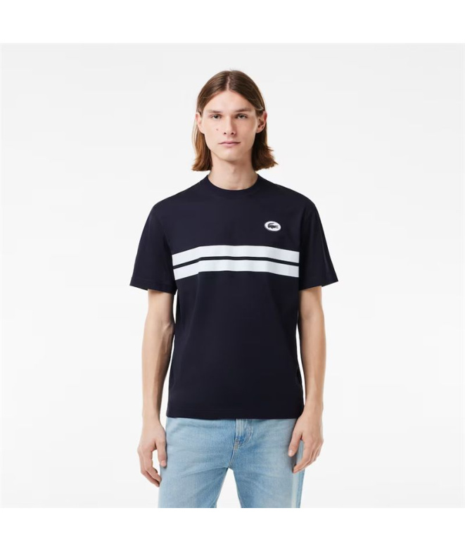 T-shirt Lacoste Col Roulé Homme Bleu Marine