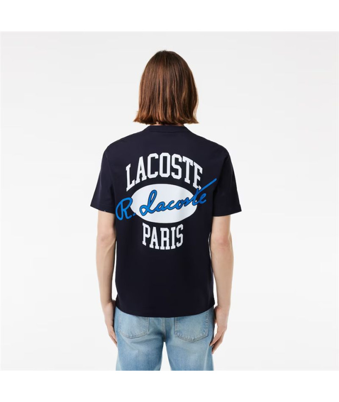 T-shirt Lacoste Col Roulé Homme Bleu Marine